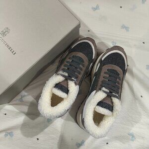 Brunello Cucinelli Plush-Lined Casual Sneakers
